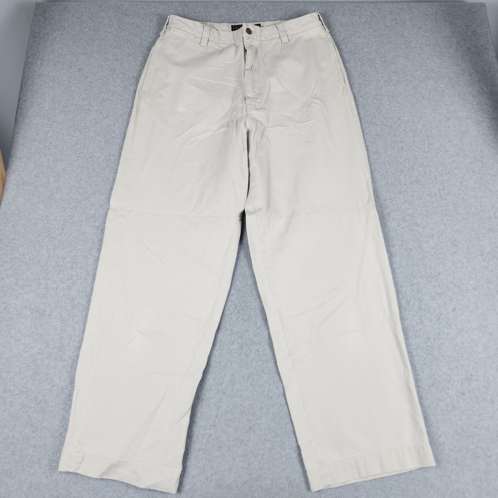 Abercrombie & Fitch Chino Pants Mens 33 Beige Cotton Flat Front Straight Leg